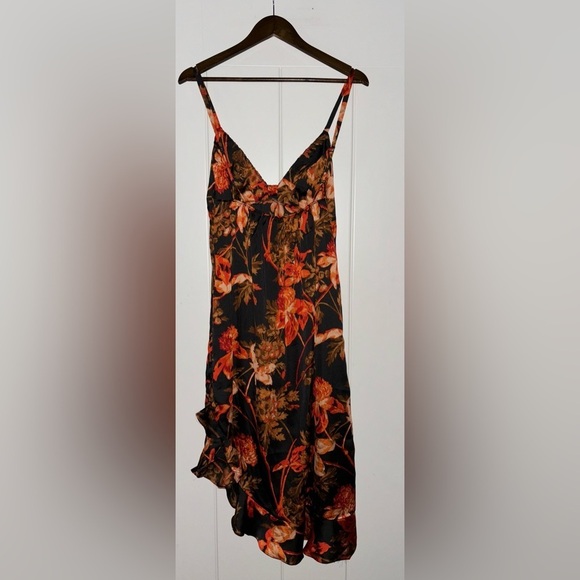 Intimately Free People Midnight Milan Satin Ethereal Floral Midi Dress Women Ms - Picture 2 of 7